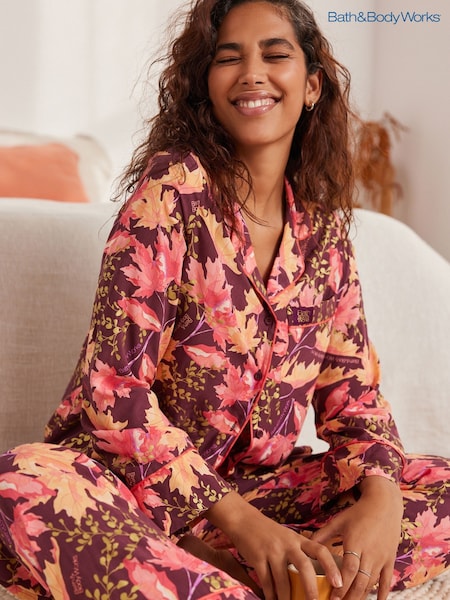 Bath & Body Works Berry Red Autumnal Button Through Pyjamas (K86942) | €23.50
