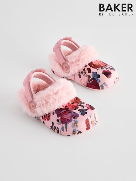 Roz floral - Papuci Sabot cu captuseala Baker by Ted Baker Borg (K86953) | 209 LEI