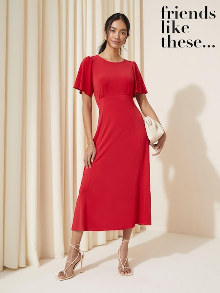 Friends Like These ITY Flutter Short Sleeve Midi Dress (K87281) | €22