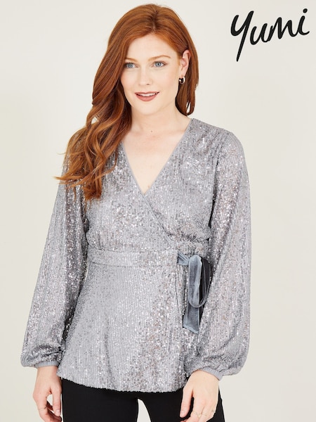 Yumi Silver Sequin Blouses (K87504) | €30