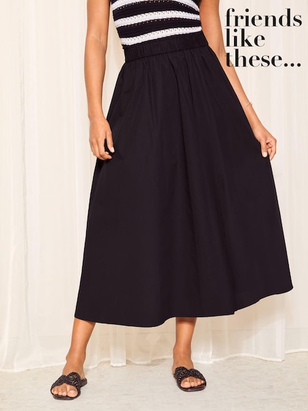 Friends Like These Black Boho Maxi Tiered Cotton Skirt (K87514) | €34