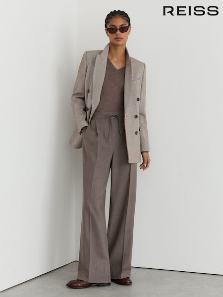 Neutral - Reiss Elowen Wide-leg Pull-on Drawstring Trousers