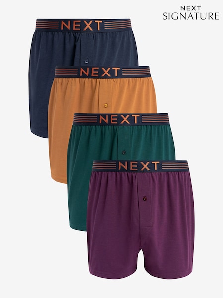 Rich Purple/Bronze Signature Bamboo Boxers 4 Pack (K87989) | €37