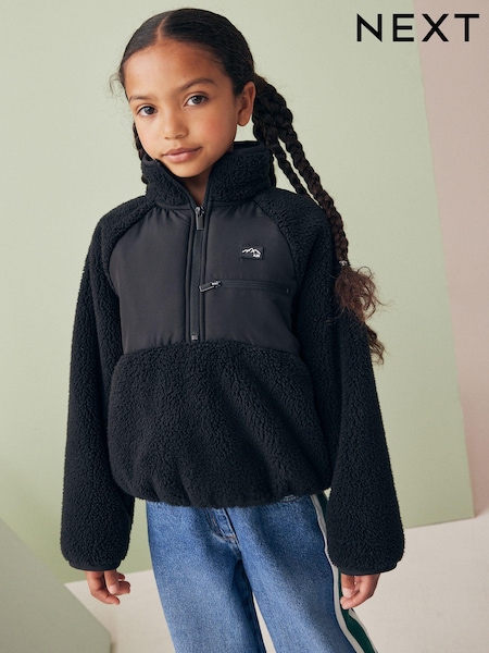 Black Borg Fleece Zip Through Jacket (3-16yrs) (K88007) | € 5 - € 6