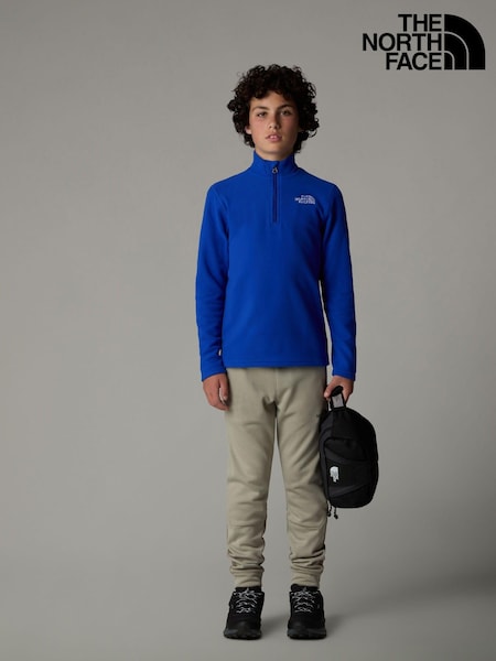 Albastru - Tricou The North Face Glacier 1/4 Zip Fleece (K88048) | 125 LEI