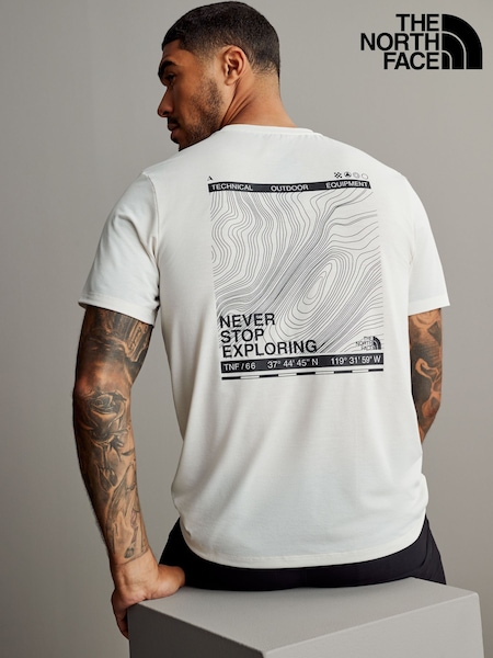 The North Face White Topographic Back Print T-Shirt (K88155) | €44