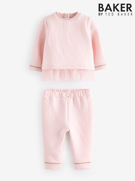 Roz - Set Pulover cu plasă și pantaloni sport Baker by Ted Baker (K88197) | 137 LEI - 150 LEI