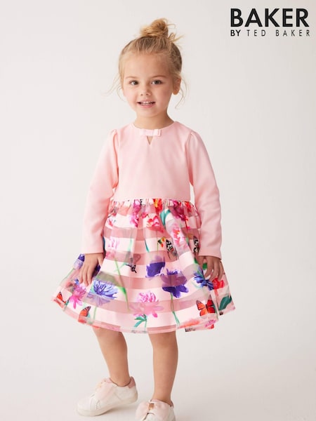 Baker By Ted Baker Pink Striped Burnout Dress (K88214) | ‏17 ر.ع.‏ - ‏20 ر.ع.‏