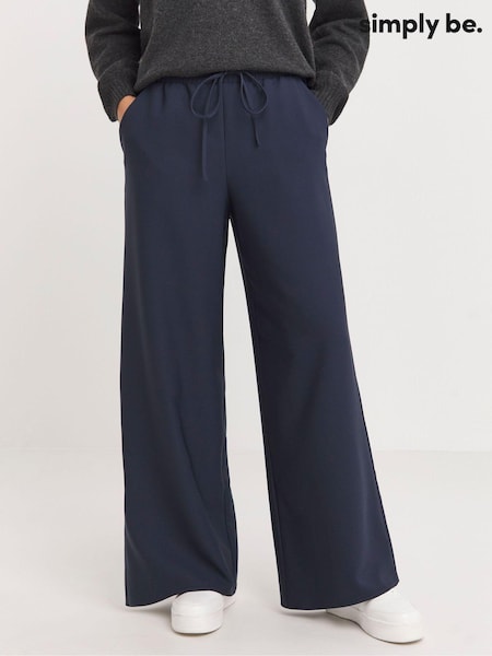 Simply Be Blue Drawcord Wide Leg Trousers (K88291) | €18.50