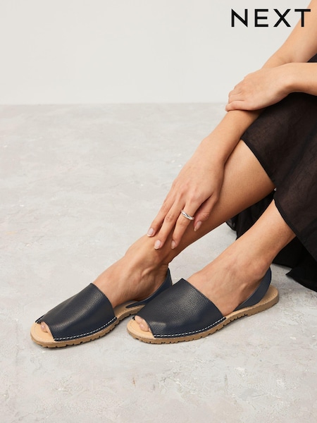 أسود - Beach Leather Sandals (K88549) | ‏122 د.إ.‏
