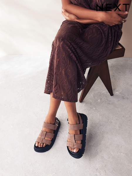 Pale Pink Standard/Wide Fit Gladiator Chunky Platform Sandals (K88567) | €22