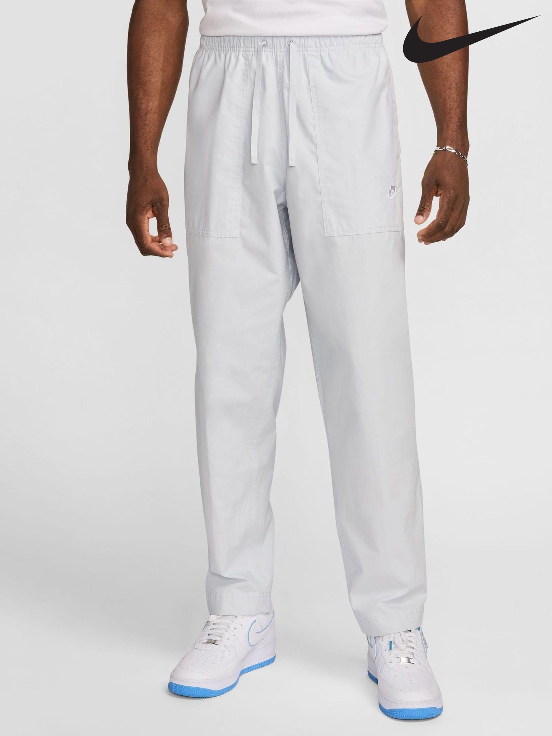 White nike fleece joggers on sale