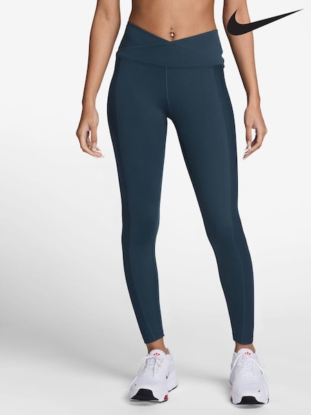 Blau - Nike One Wrap High Waisted 7/8 Leggings (K88914) | 43 €