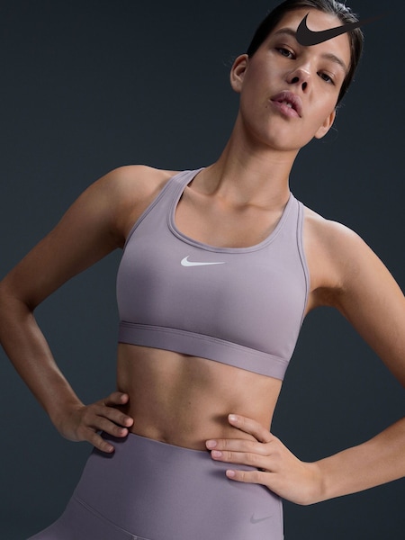 Nike Lilac Purple Swoosh Medium Support Padded Sports Bra (K88979) | €31