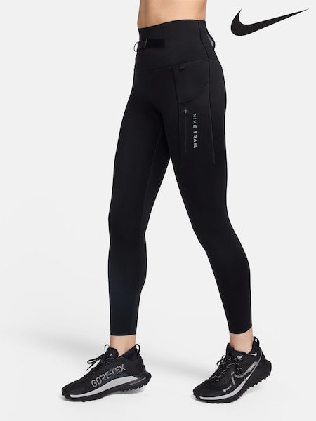 Schwarz - Nike Go Trail Running Firm-Support High-Waisted 7/8 Leggings with Pockets (K89009) | 86 €