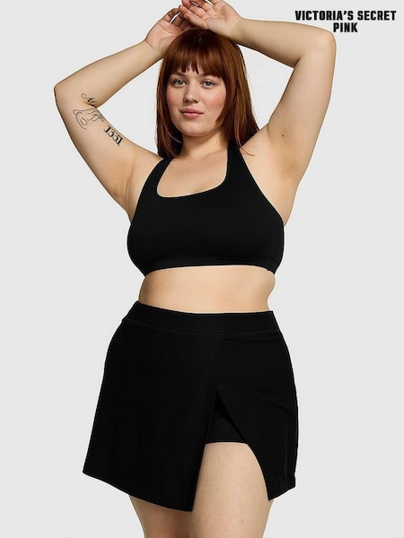 Victoria's Secret PINK Pure Black Piqué Wrap Skirt (K89155) | €20.50