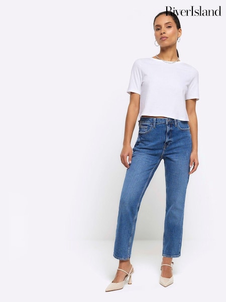 River Island Blue Petite Slim Fit High Rise Jeans (K89541) | €31