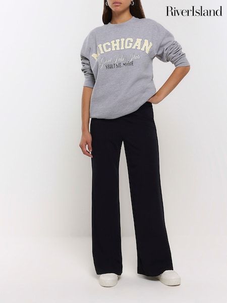 أسود - بنطلون برجل واسعة مخيط من River Island (K89604) | ‏16 ر.ع.‏