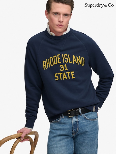 Plavo - Regular Superdry Merchant Vintage Appliqué Sweatshirt