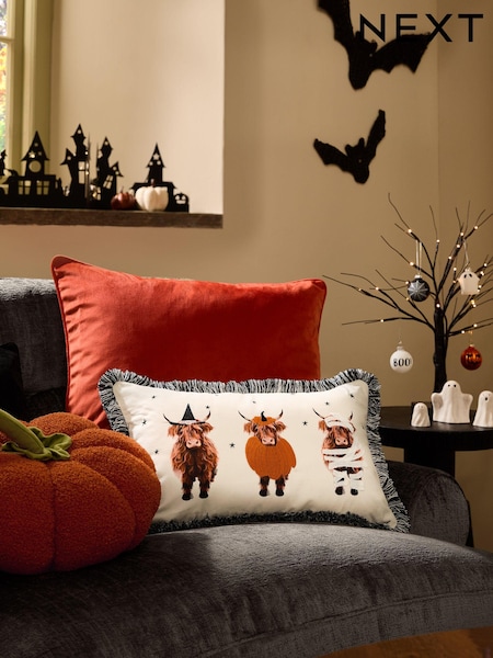 Natural 100% Cotton Halloween Hamish Rectangular Cushion (K89871) | AED58