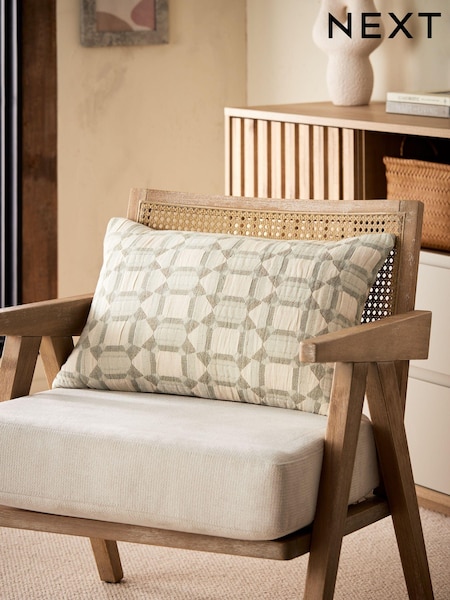 Slate Grey Riri Jacquard Geometric 100% Cotton Cushion (K89875) | AED37
