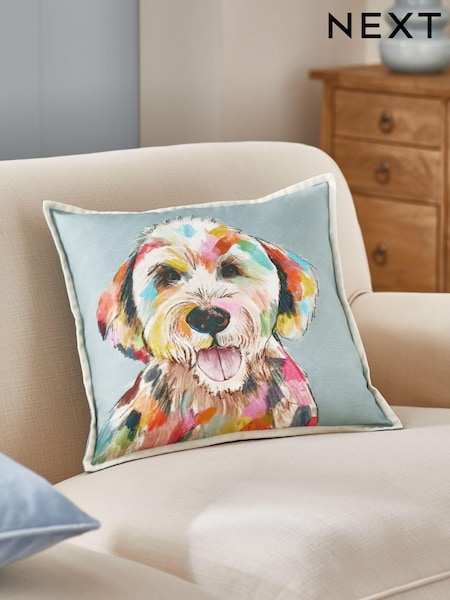 Teal Blue Multi Bright Dog Cushion (K89882) | 39 QAR