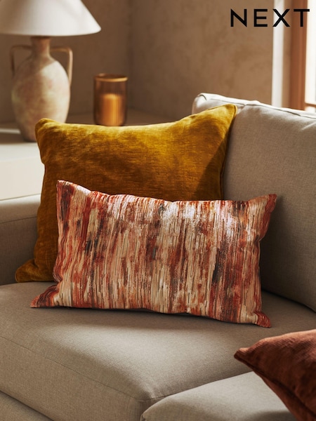Orange 40 x 59cm Haze Velvet Stripe Cushion (K89913) | €27