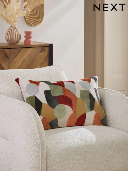 Orange 40 x 59cm Cut Velvet Collage Cushion (K89925) | SGD 47
