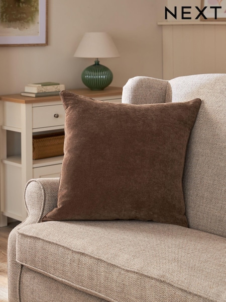 Brown 59 x 59cm Soft Velour Cushion (K89963) | 44 QAR
