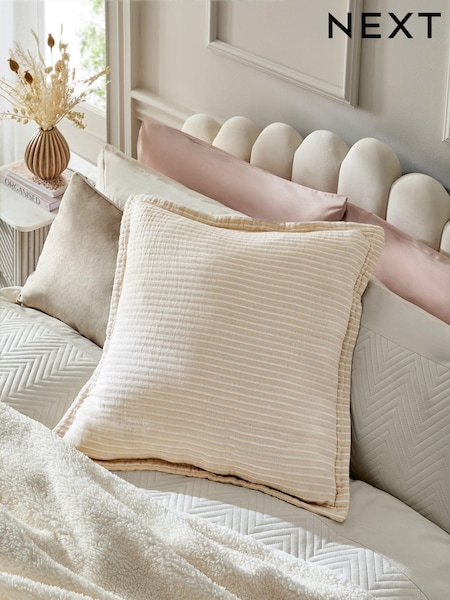 Greige Muslin 100% Cotton Cushion (K90023) | AED46