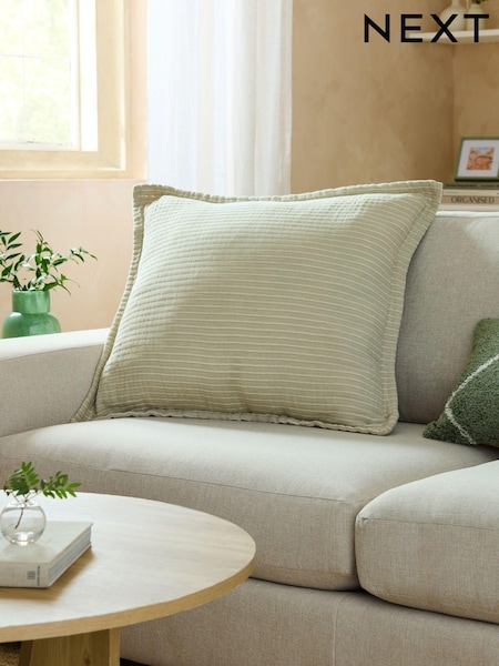 Sage Green Muslin 100% Cotton Cushion (K90025) | AED46