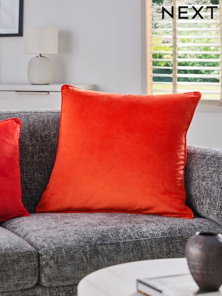 Red 59 x 59cm Matte Velvet Cushion (K90046) | AED37