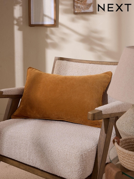Caramel Brown 40 x 59cm Soft Velour Cushion (K90048) | 41 QAR