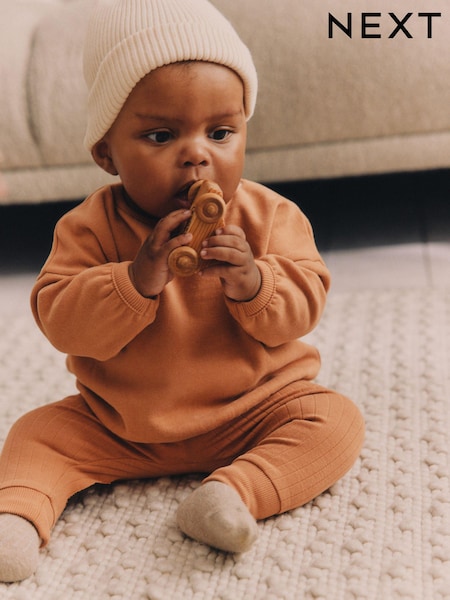 Dusty Orange Baby Sweatshirt And Leggings Set (K90066) | €6.50 - €7.50