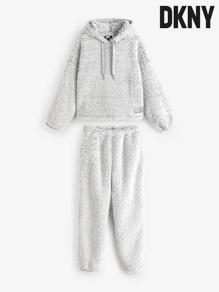 DKNY Sherpa Fleece Hoodie and Jogger Lounge Pyjamas Set (K90101) | €76