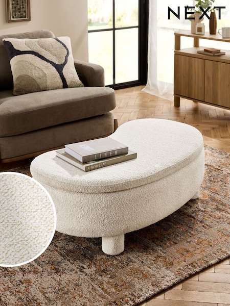 Casual Boucle Oyster Bloor Storage Coffee Table (K90117) | €320