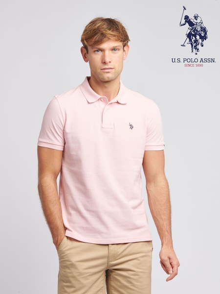 U.S. Polo Assn. Pink Regular Fit Pique 100% Cotton Polo Shirt (K90238) | €66