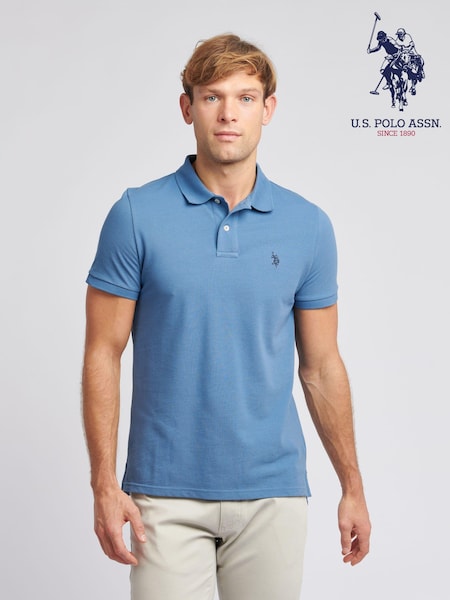 U.S. Polo Assn. Blue Regular Fit Pique 100% Cotton Polo Shirt (K90257) | €66