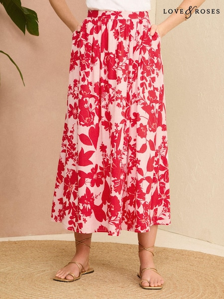 Love & Roses Printed Maxi Skirt (K90310) | 188 LEI