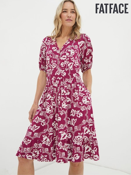 FatFace Wallpaper Jersey Dress (K90367) | 186 LEI