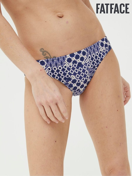 FatFace Mila Blue Patchwork Geo Bikini Bottoms (K90376) | €12.50