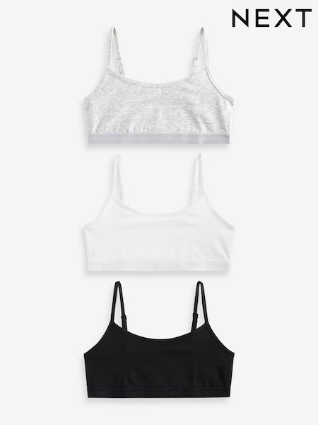 Black/White Strappy Crop Tops 3 Pack (5-16yrs) (K90384) | € 7 - € 11