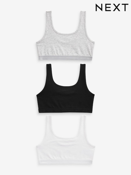 Monochrom - Scoop Crop Tops 3 Pack (5-16yrs) (K90386) | 7 € - 11 €