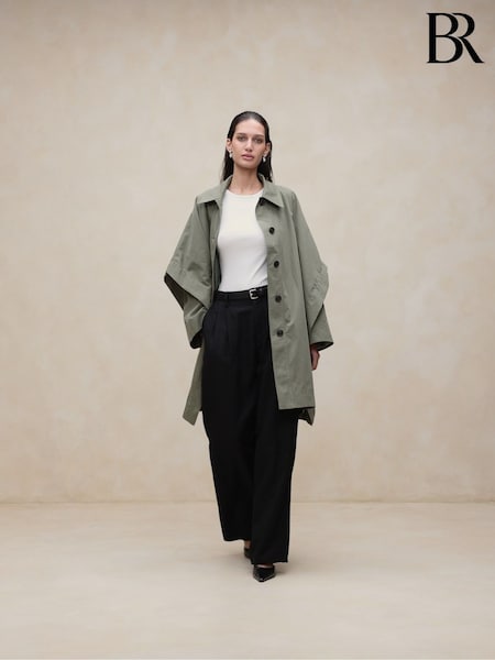 Banana Republic Khaki Green Cambria Cape Coat (K90431) | €130