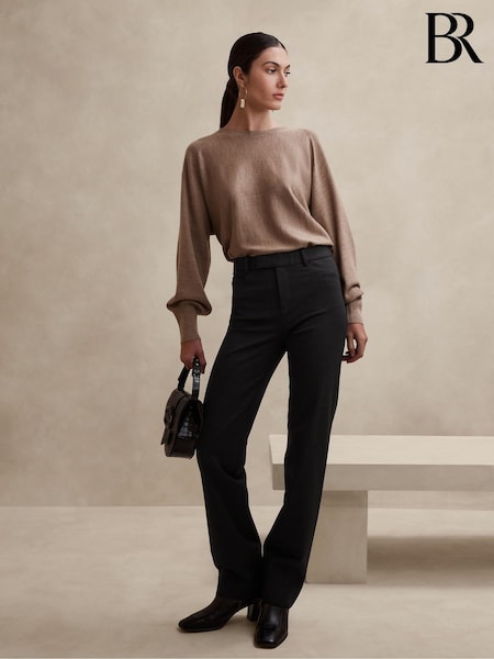Banana Republic Black Straight Sloan Trousers (K90432) | €99