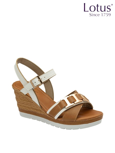 Lotus White Casual Wedge Sandals (K90515) | €27