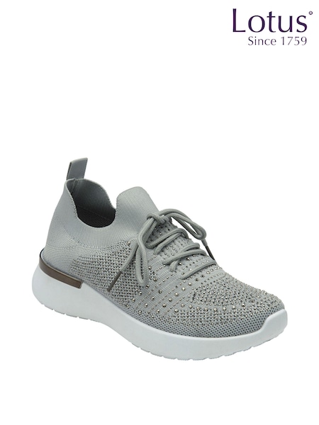 Gri - Pantofi sport casual Lotus din tricot (K90521) | 161 LEI