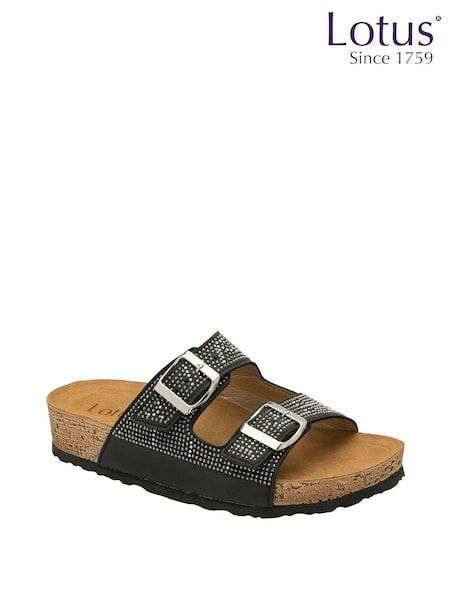 Lotus Black Casual Mule Sandals (K90526) | €21.50