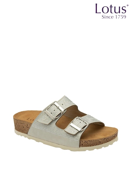 Lotus Silver Casual Mule Sandals (K90530) | €17
