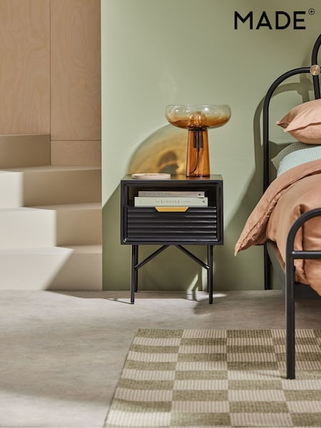 MADE.COM Black Haines Mango Wood Bedside Table (K90548) | €289